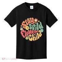 Stay Wild Flower Child Flower Retro Natural Boho Hippie Kids T-Shirt thumb 0