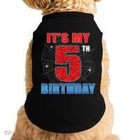 Spider Web Five 5 Years Old Its My 5th Birthday Boy Party Doggie Tank thumb 0