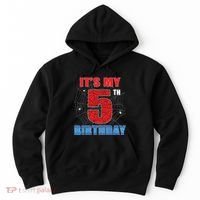 Spider Web Five 5 Years Old Its My 5th Birthday Boy Party Hoodie thumb 0