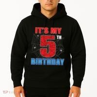 Spider Web Five 5 Years Old Its My 5th Birthday Boy Party Hoodie thumb 2