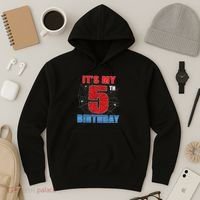 Spider Web Five 5 Years Old Its My 5th Birthday Boy Party Hoodie thumb 3