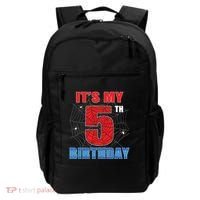 Spider Web Five 5 Years Old Its My 5th Birthday Boy Party Backpack thumb 0