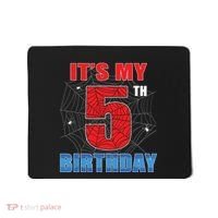 Spider Web Five 5 Years Old Its My 5th Birthday Boy Party Mousepad thumb 0