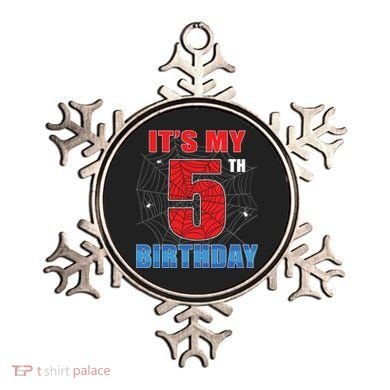Spider Web Five 5 Years Old Its My 5th Birthday Boy Party Ornament