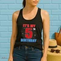 Spider Web Five 5 Years Old Its My 5th Birthday Boy Party Women's Tank Top thumb 2