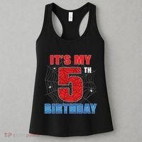 Spider Web Five 5 Years Old Its My 5th Birthday Boy Party Women's Tank Top thumb 3