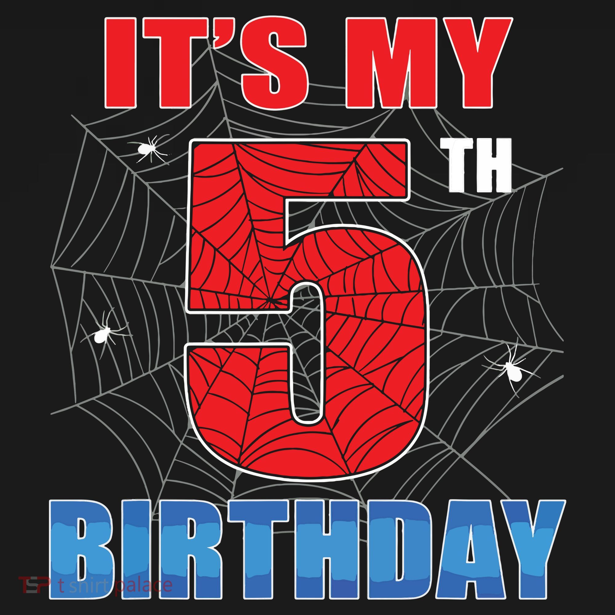 Spider Web Five 5 Years Old Its My 5th Birthday Boy Party Women's Tank Top