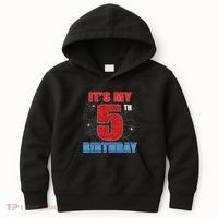 Spider Web Five 5 Years Old Its My 5th Birthday Boy Party Kids Hoodie thumb 0
