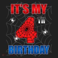 Spider Web Four 4 Years Old ItS My 4th Birthday Boy Party Women's Sweatshirt thumb 2
