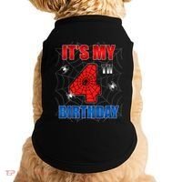 Spider Web Four 4 Years Old ItS My 4th Birthday Boy Party Doggie Tank thumb 0
