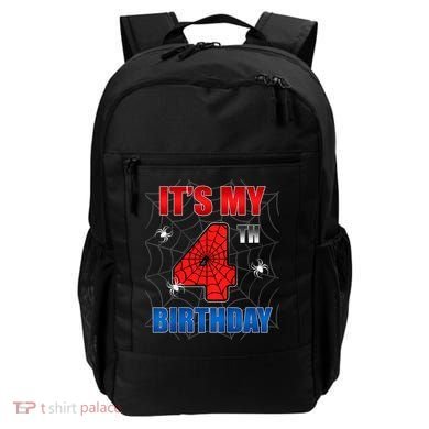 Spider Web Four 4 Years Old ItS My 4th Birthday Boy Party Backpack