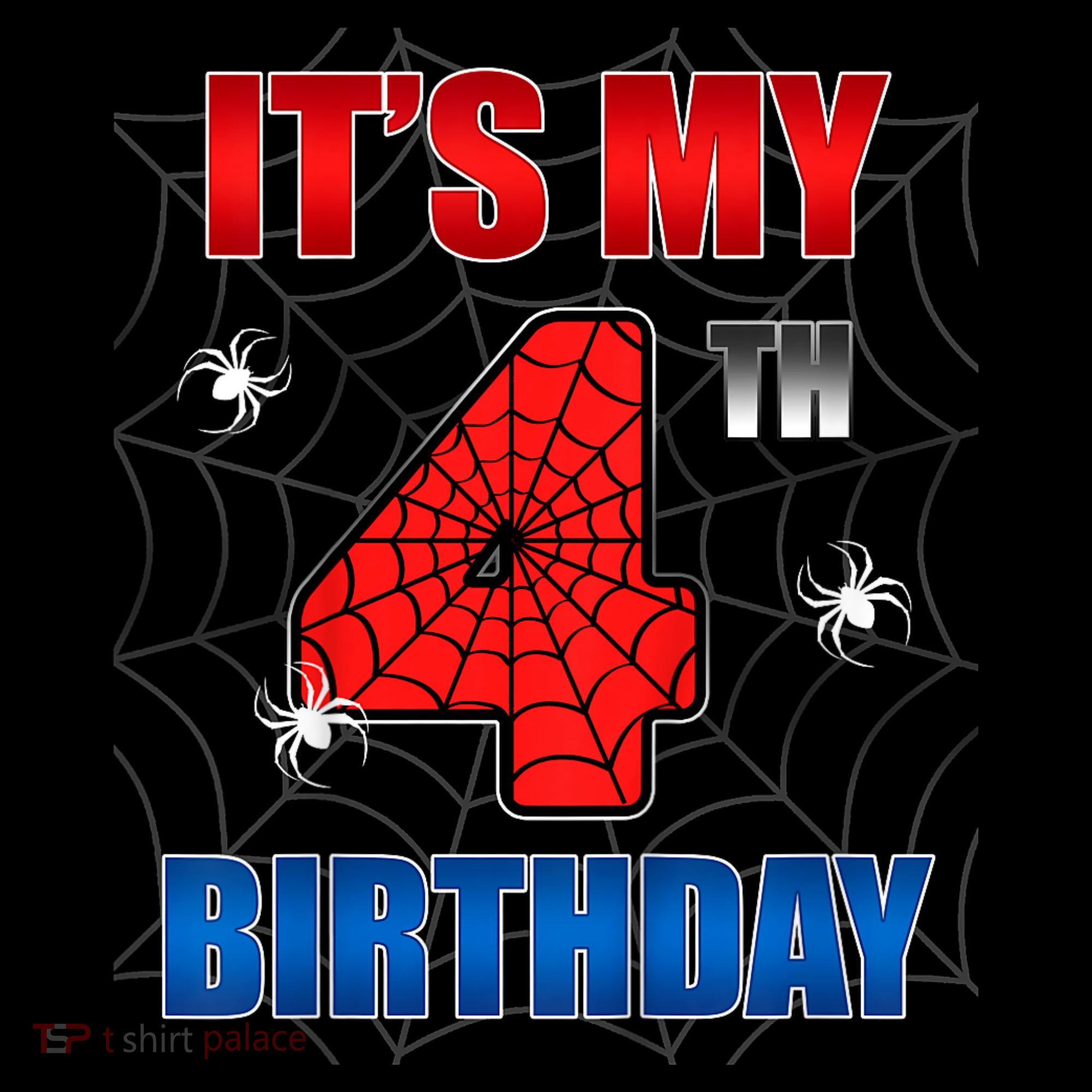 Spider Web Four 4 Years Old ItS My 4th Birthday Boy Party Mousepad