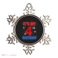 Spider Web Four 4 Years Old ItS My 4th Birthday Boy Party Ornament thumb 0