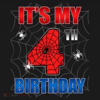 Spider Web Four 4 Years Old ItS My 4th Birthday Boy Party Kids Long Sleeve Shirt thumb 2