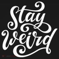 Stay Weird Funny Hand Drawn Calligraphy Backpack thumb 2