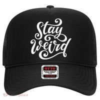Stay Weird Funny Hand Drawn Calligraphy Hat thumb 0