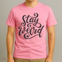 Stay Weird Funny Hand Drawn Calligraphy T-Shirt thumb 3