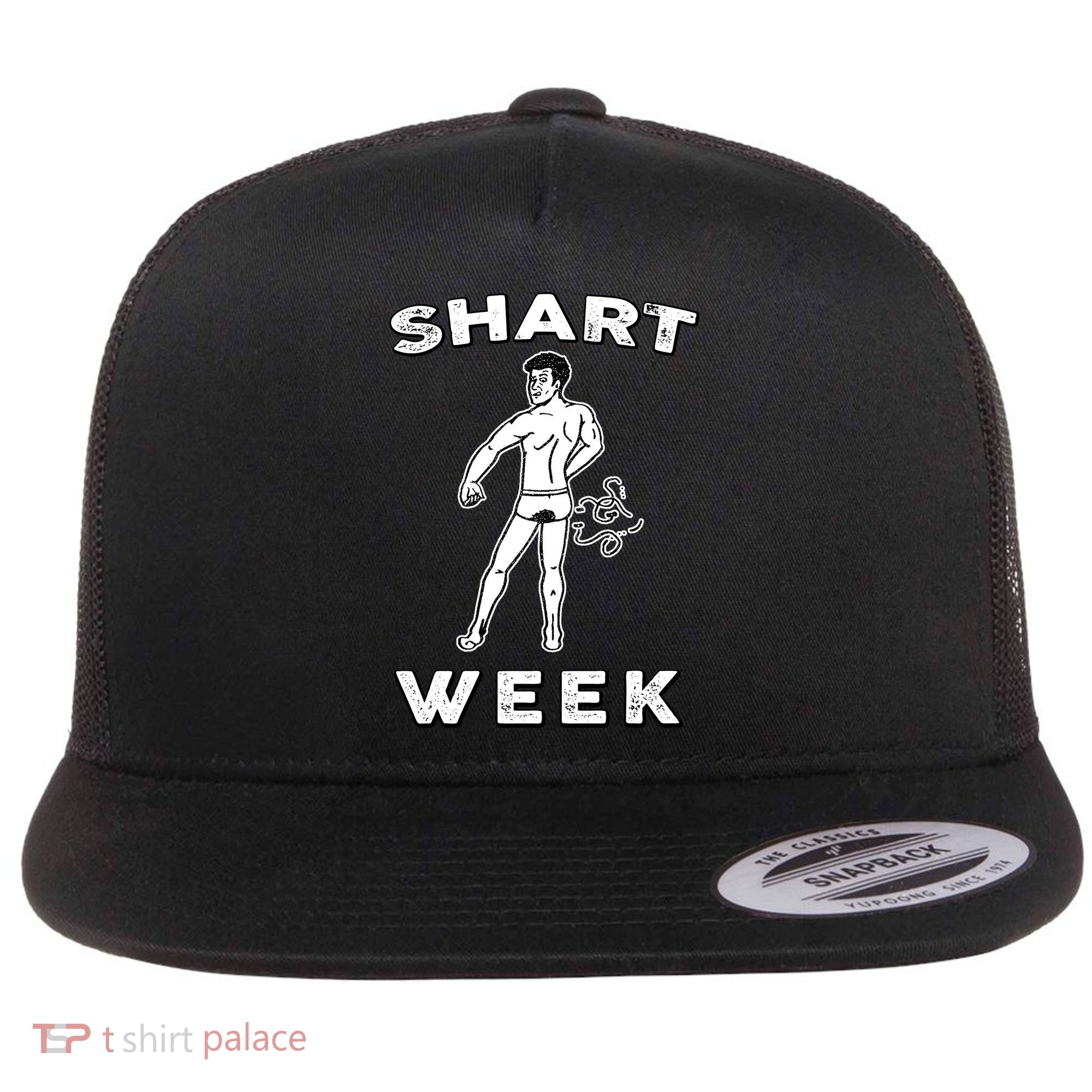 Shart Week Funny Novelty Shark Flat Bill Trucker Hat