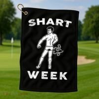 Shart Week Funny Novelty Shark Golf Towel thumb 1