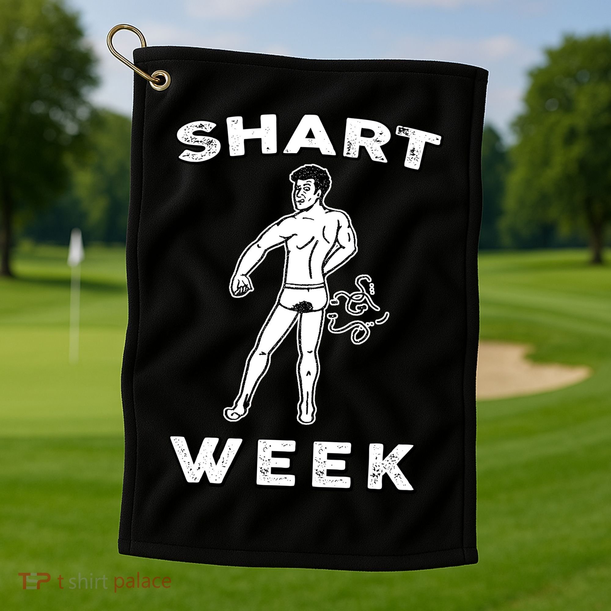 Shart Week Funny Novelty Shark Golf Towel