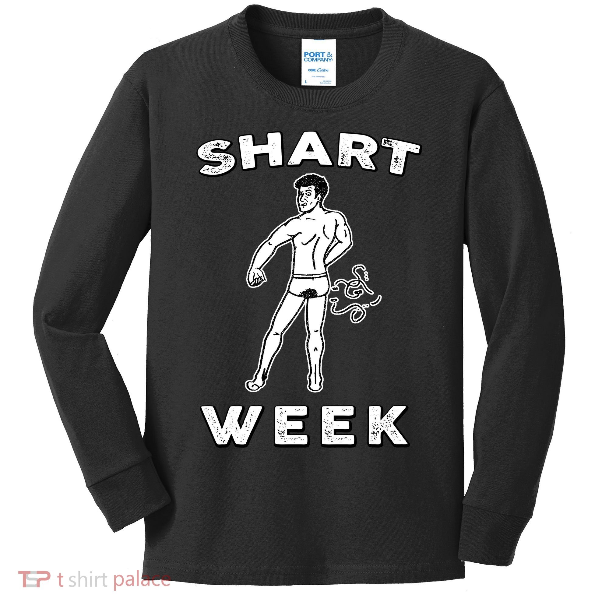 Shart Week Funny Novelty Shark Kids Long Sleeve Shirt