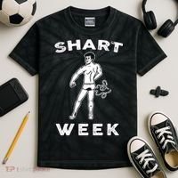 Shart Week Funny Novelty Shark Kids Tie-Dye T-Shirt thumb 2