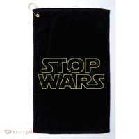Stop Wars Funny Golf Towel thumb 0