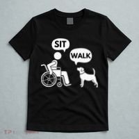 Sit Walk Funny Disabled Wheelchair User & Pet Dog T-Shirt thumb 5
