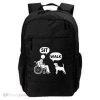 Sit Walk Funny Disabled Wheelchair User & Pet Dog Backpack thumb 0