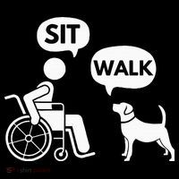 Sit Walk Funny Disabled Wheelchair User & Pet Dog Women's Hoodie thumb 2