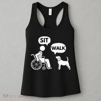 Sit Walk Funny Disabled Wheelchair User & Pet Dog Women's Tank Top thumb 3