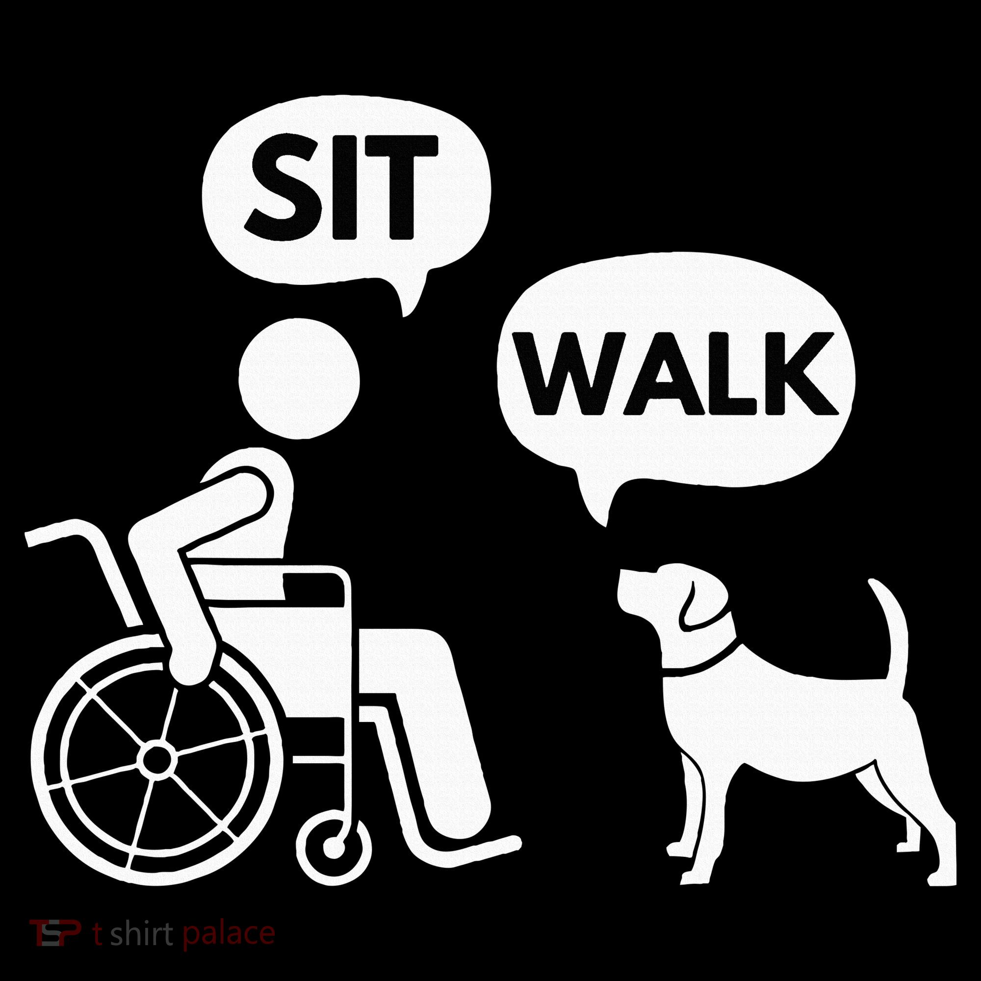 Sit Walk Funny Disabled Wheelchair User & Pet Dog Women's Tank Top