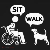 Sit Walk Funny Disabled Wheelchair User & Pet Dog Baby Bodysuit thumb 2