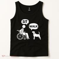 Sit Walk Funny Disabled Wheelchair User & Pet Dog Tank Top thumb 2