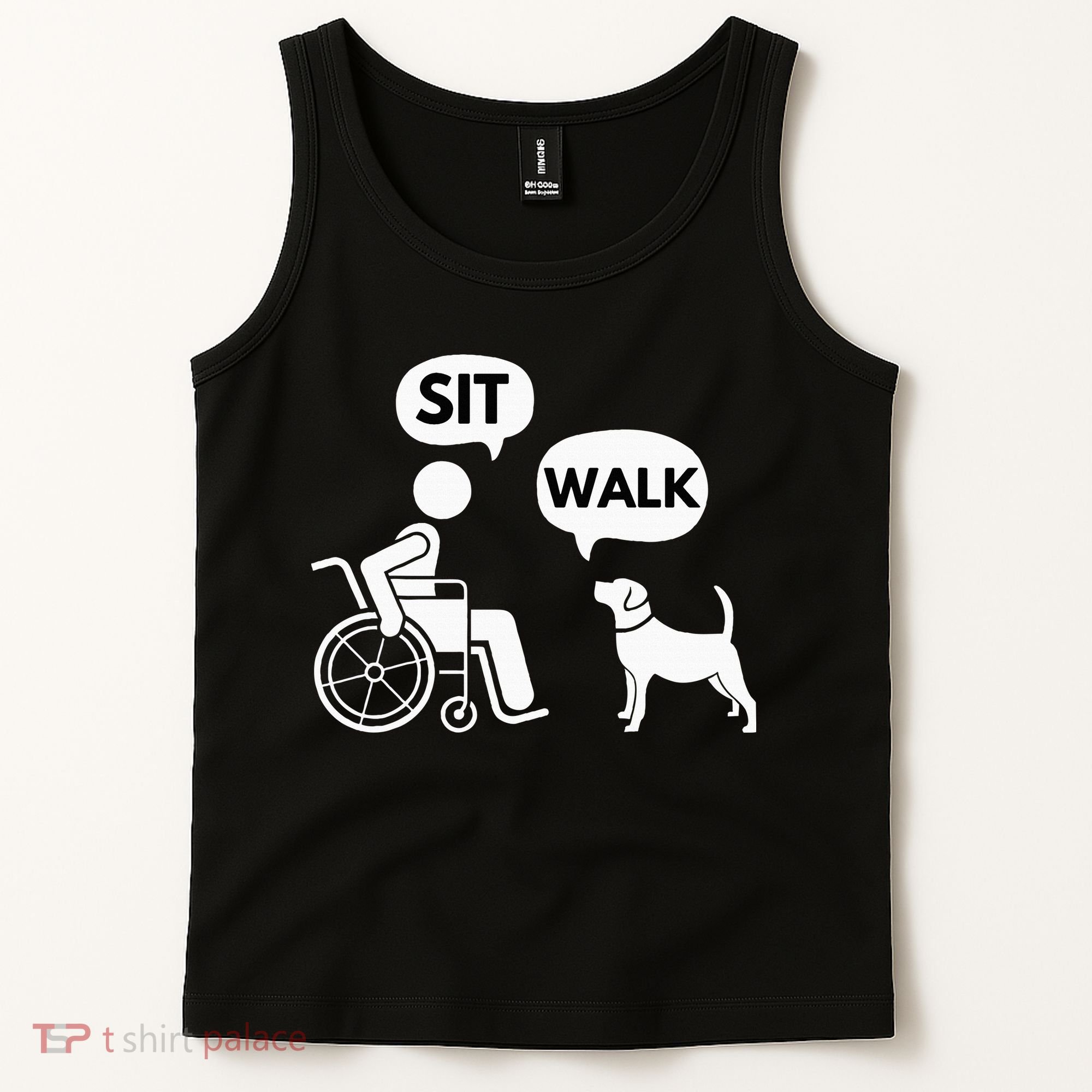Sit Walk Funny Disabled Wheelchair User & Pet Dog Tank Top