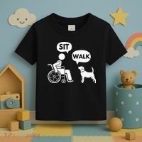 Sit Walk Funny Disabled Wheelchair User & Pet Dog Toddler T-Shirt thumb 3