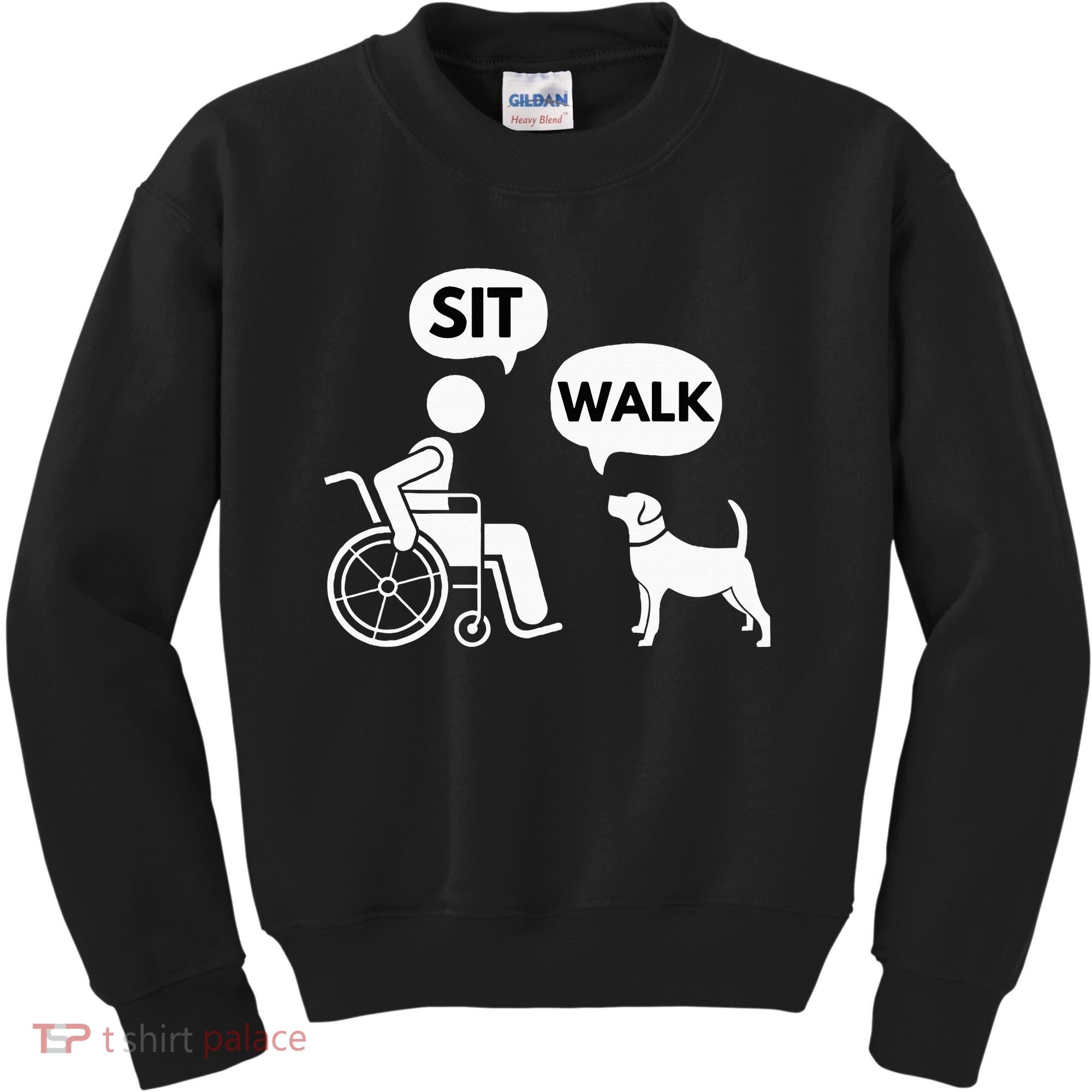 Sit Walk Funny Disabled Wheelchair User & Pet Dog Kids Sweatshirt
