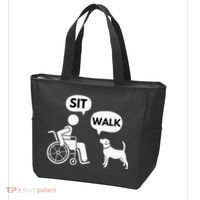 Sit Walk Funny Disabled Wheelchair User & Pet Dog Tote Bag thumb 3