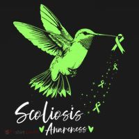 Scoliosis Warrior Green Hummingbird Scoliosis Awareness Great Gift Women's Hoodie thumb 2