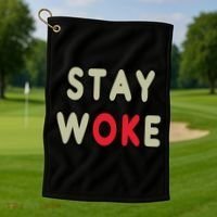 Stay Woke Gift Golf Towel thumb 1