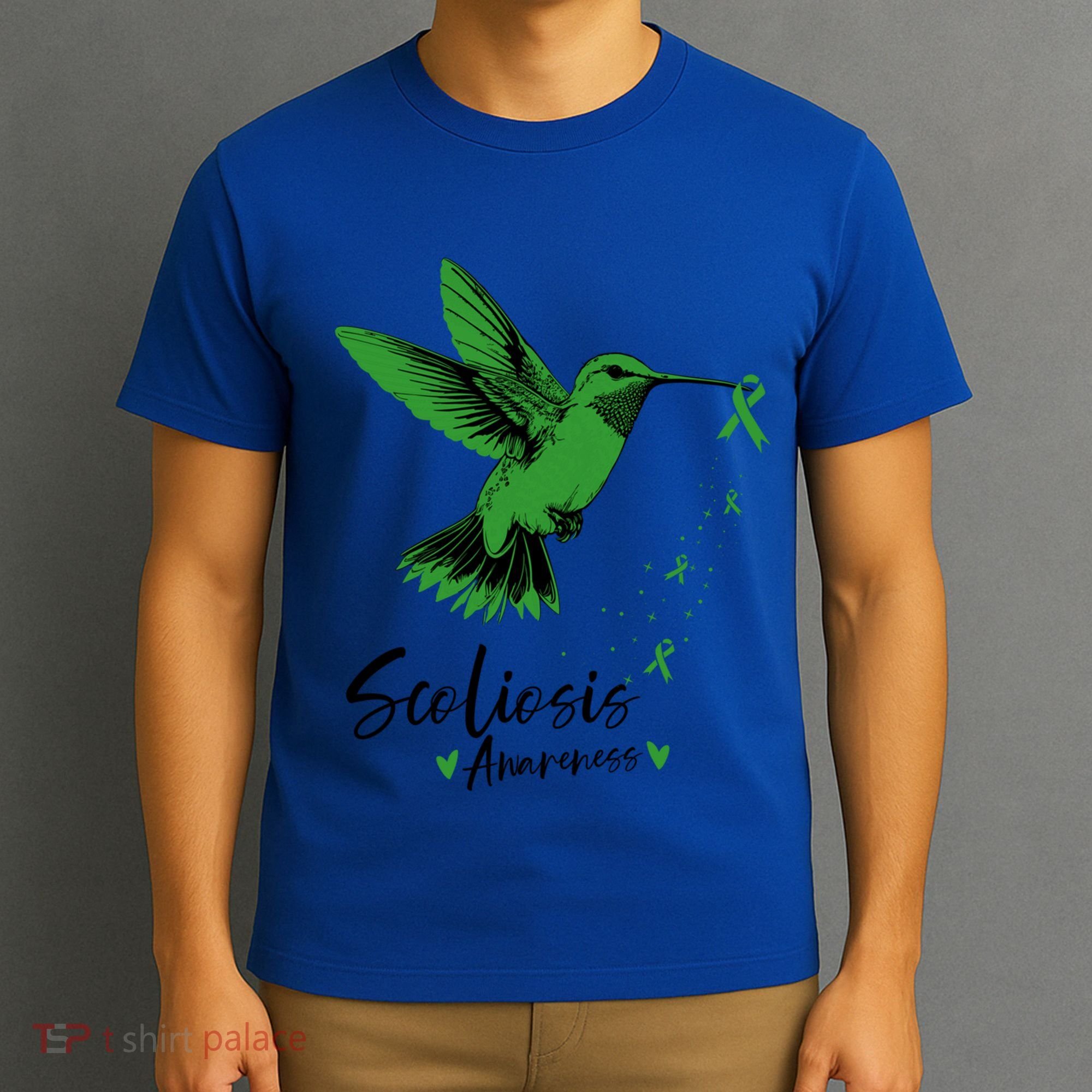Scoliosis Warrior Green Hummingbird Scoliosis Awareness Gift T-Shirt