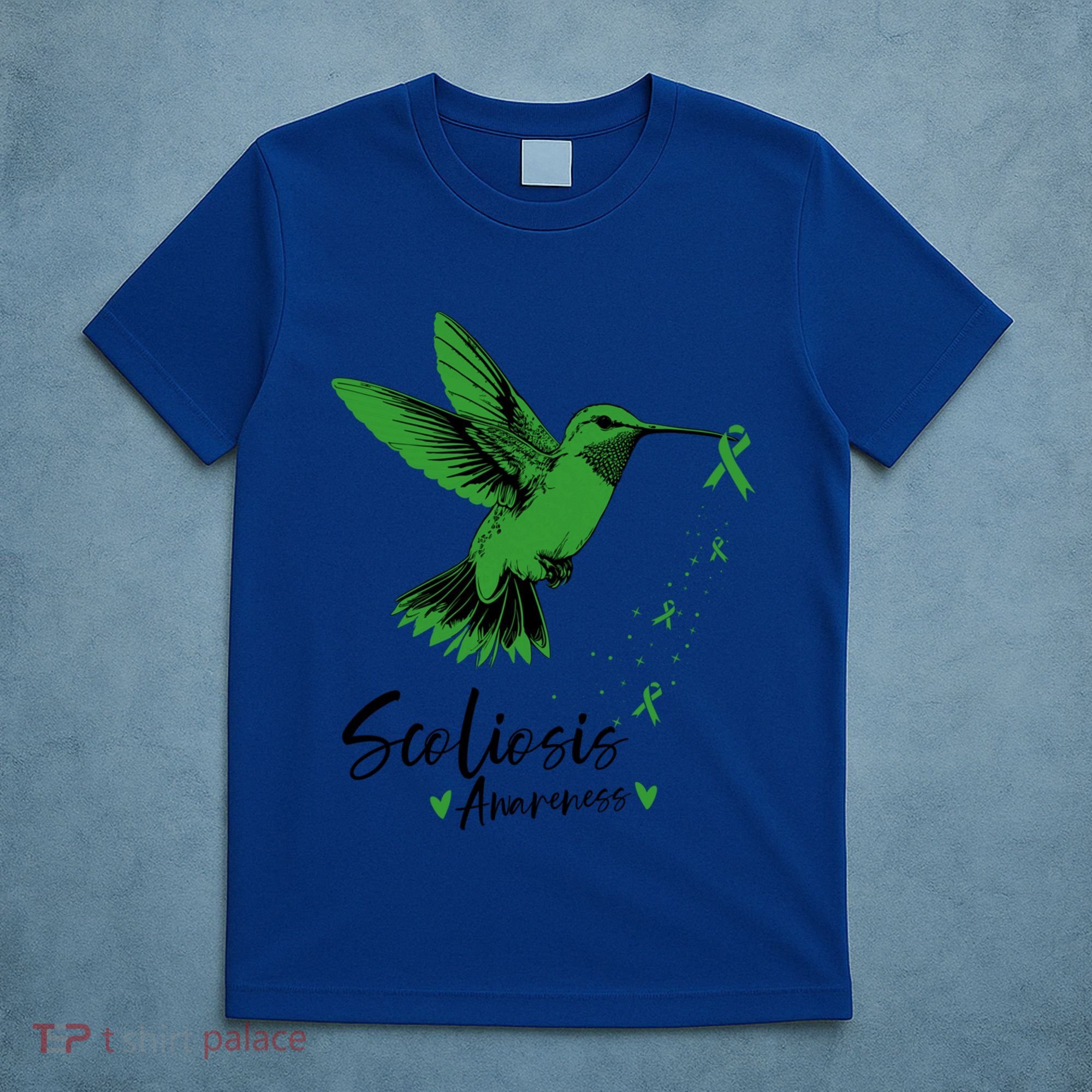 Scoliosis Warrior Green Hummingbird Scoliosis Awareness Gift T-Shirt