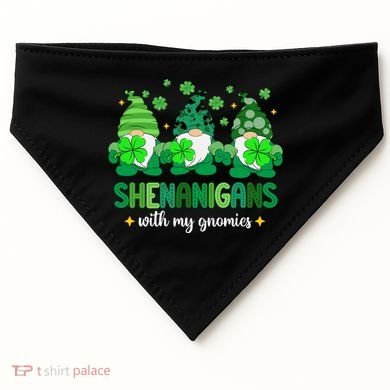 Shenanigans With Gnomies St Patrick Day USA-Made Doggie Bandana
