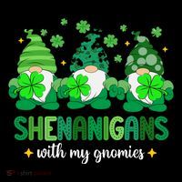 Shenanigans With Gnomies St Patrick Day Long Sleeve Shirt thumb 2