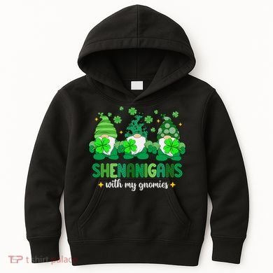 Shenanigans With Gnomies St Patrick Day Kids Hoodie