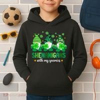 Shenanigans With Gnomies St Patrick Day Kids Hoodie thumb 2