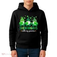 Shenanigans With Gnomies St Patrick Day Kids Hoodie thumb 4