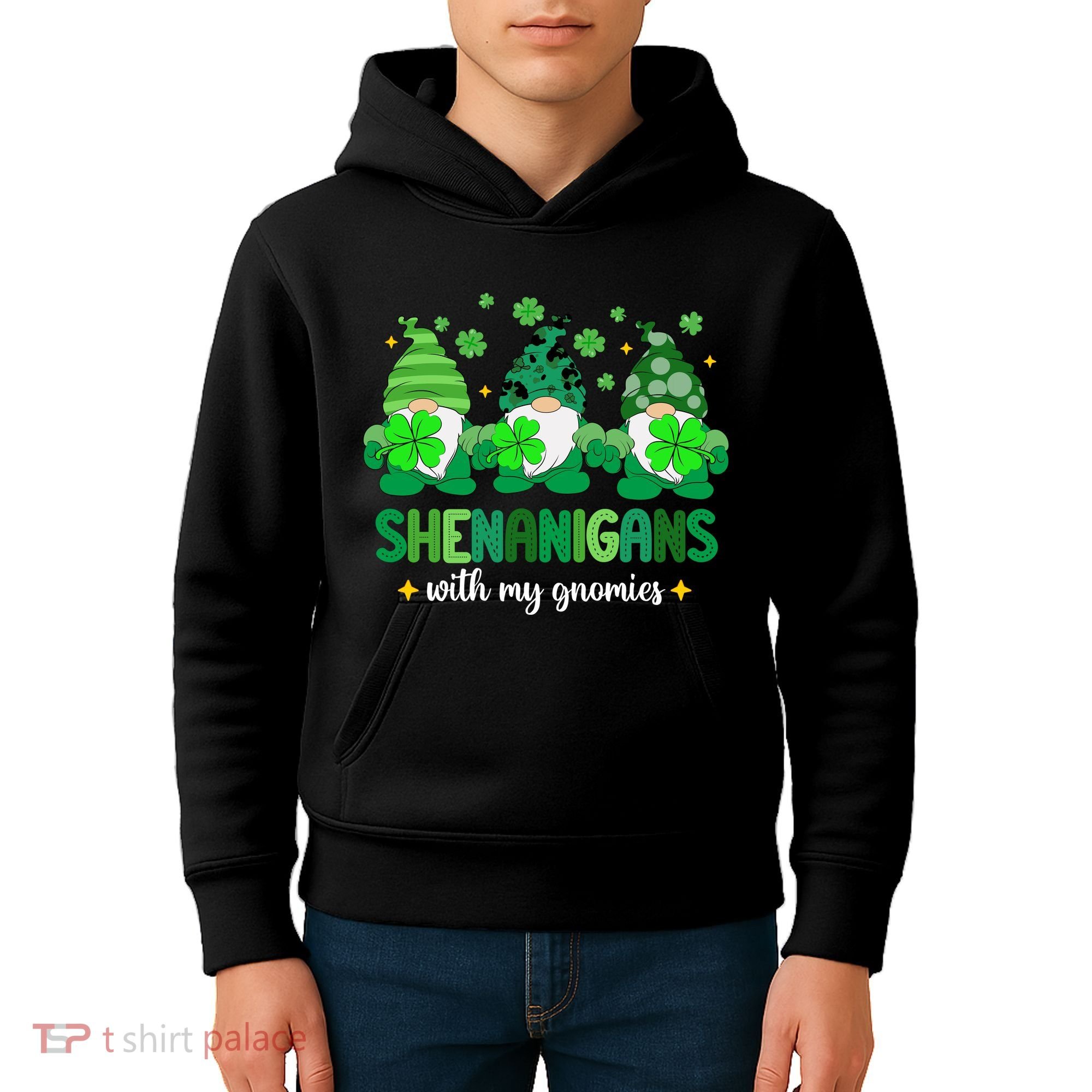 Shenanigans With Gnomies St Patrick Day Kids Hoodie