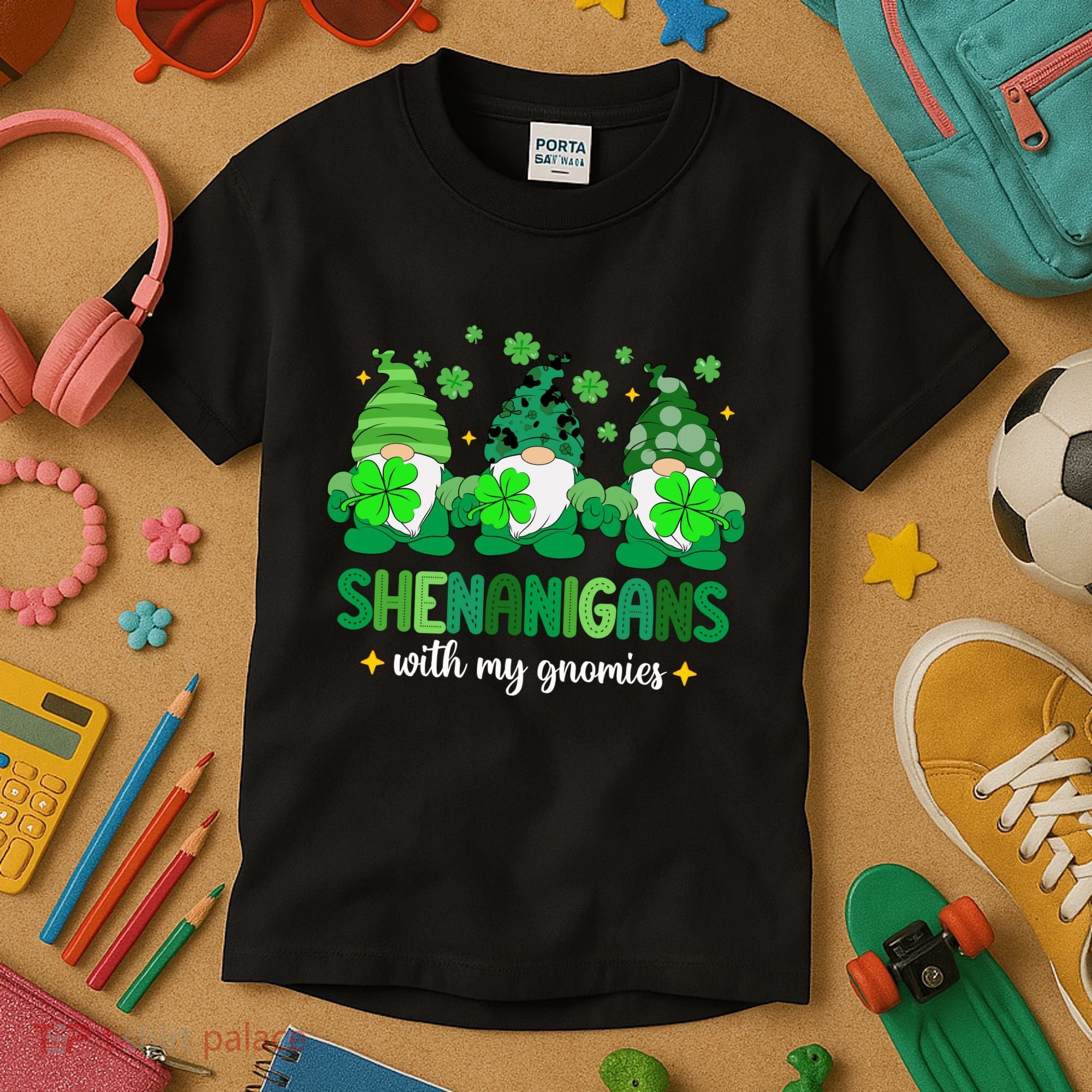 Shenanigans With Gnomies St Patrick Day Kids T-Shirt