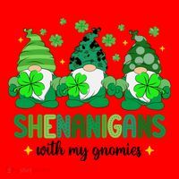 Shenanigans With Gnomies St Patrick Day Santa Hat thumb 1